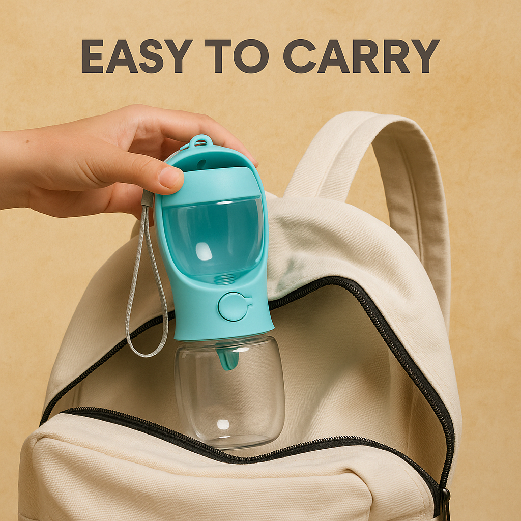 Portable Dog Water Bottle with Food Compartment – Leak-Proof Travel Design