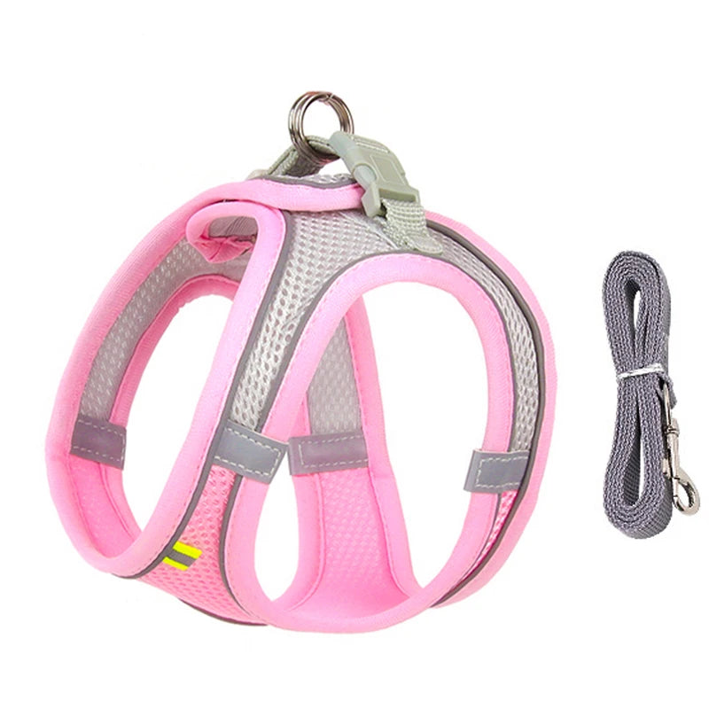 Small Dog Harness & Leash Set – Lightweight, Escape-Proof Vest for Toy Breeds