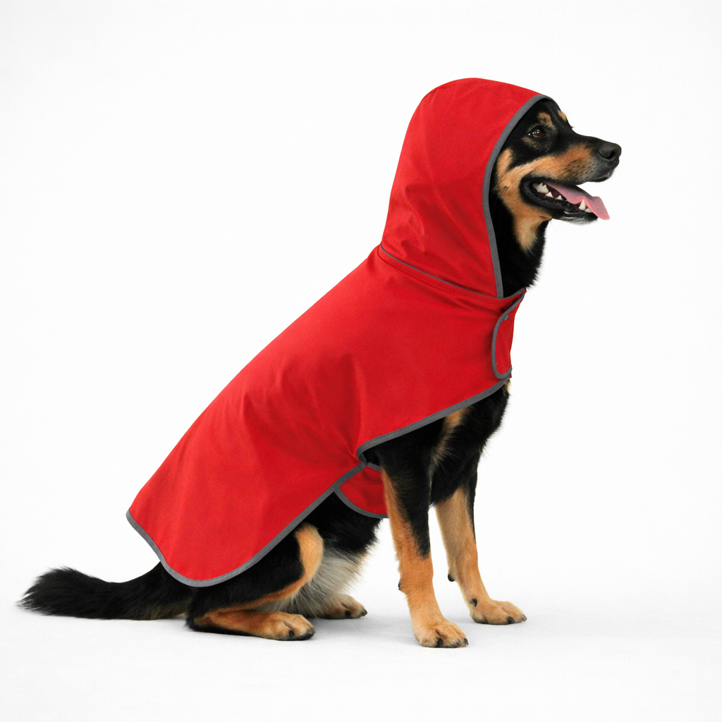 Waterproof Reversible Dog Raincoat with Reflective Hood & Harness Opening