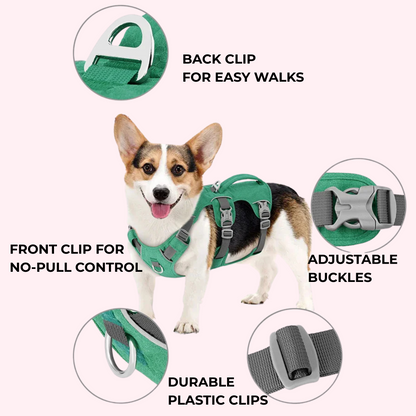 Reflective Escape-Proof Dog Harness – Adjustable No-Pull Vest for Small and Medium Dogs