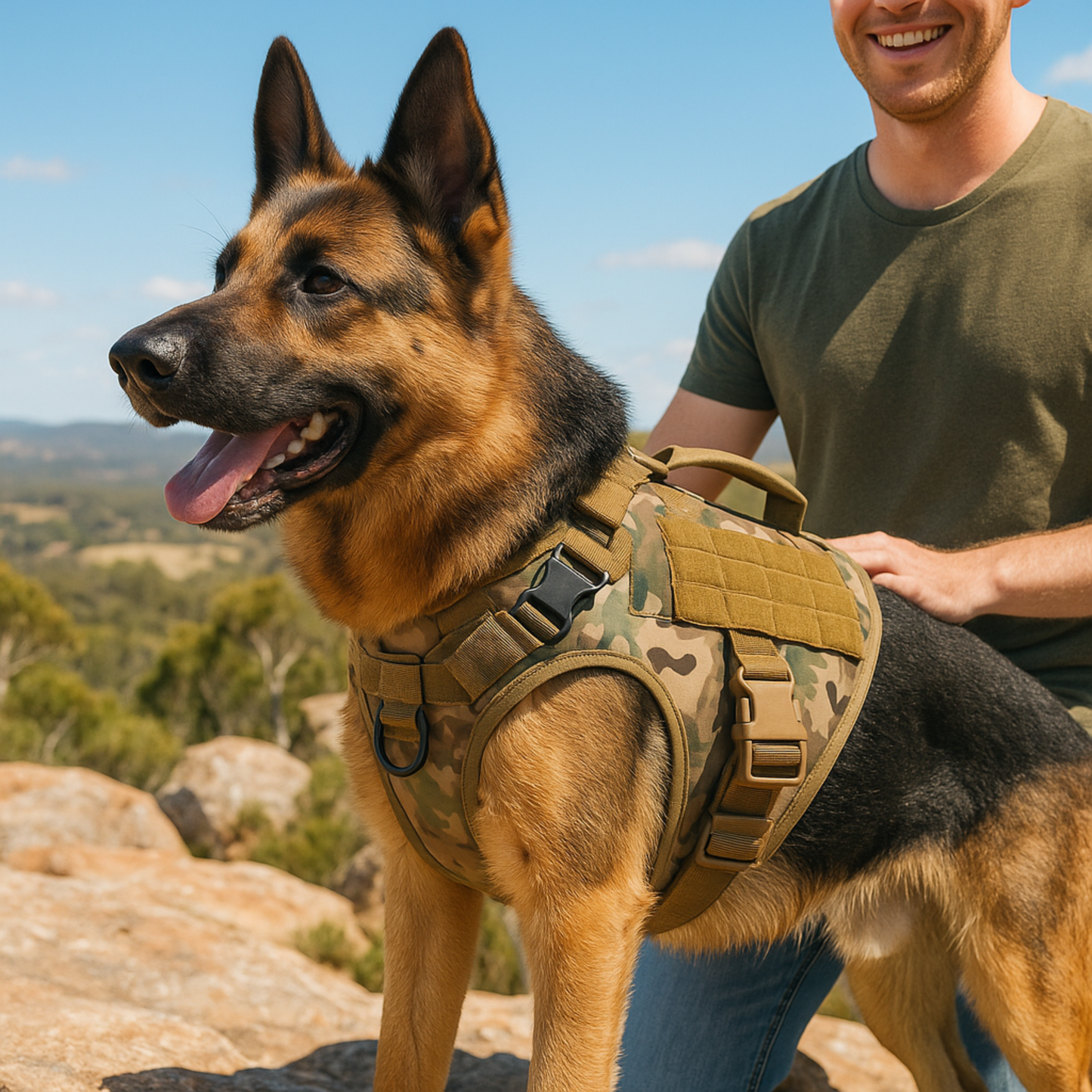 Premium Tactical Dog Harness & Leash Set – Heavy-Duty Training Gear for Medium & Large Dogs