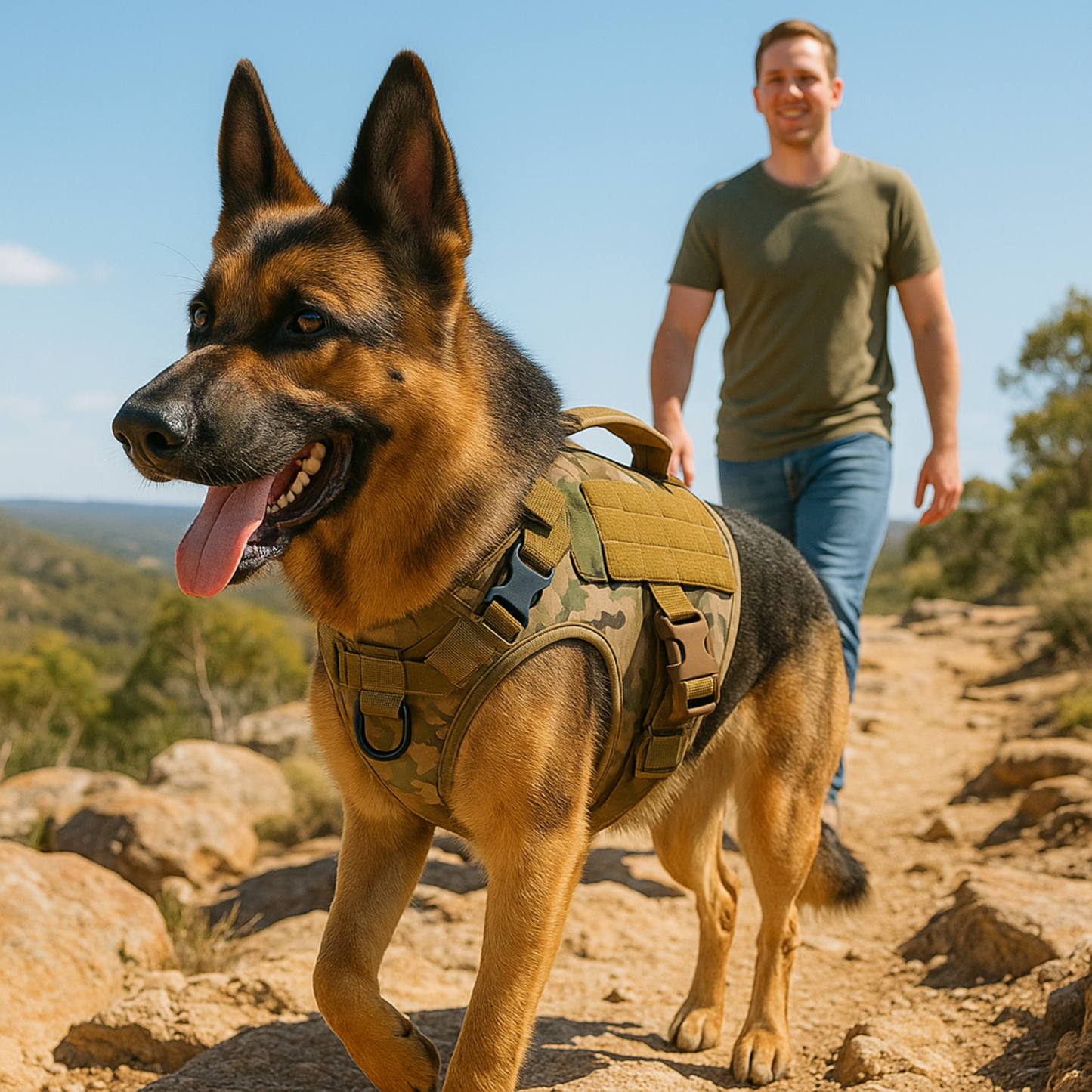Premium Tactical Dog Harness & Leash Set – Heavy-Duty Training Gear for Medium & Large Dogs