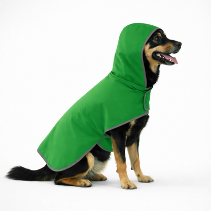 Waterproof Reversible Dog Raincoat with Reflective Hood & Harness Opening